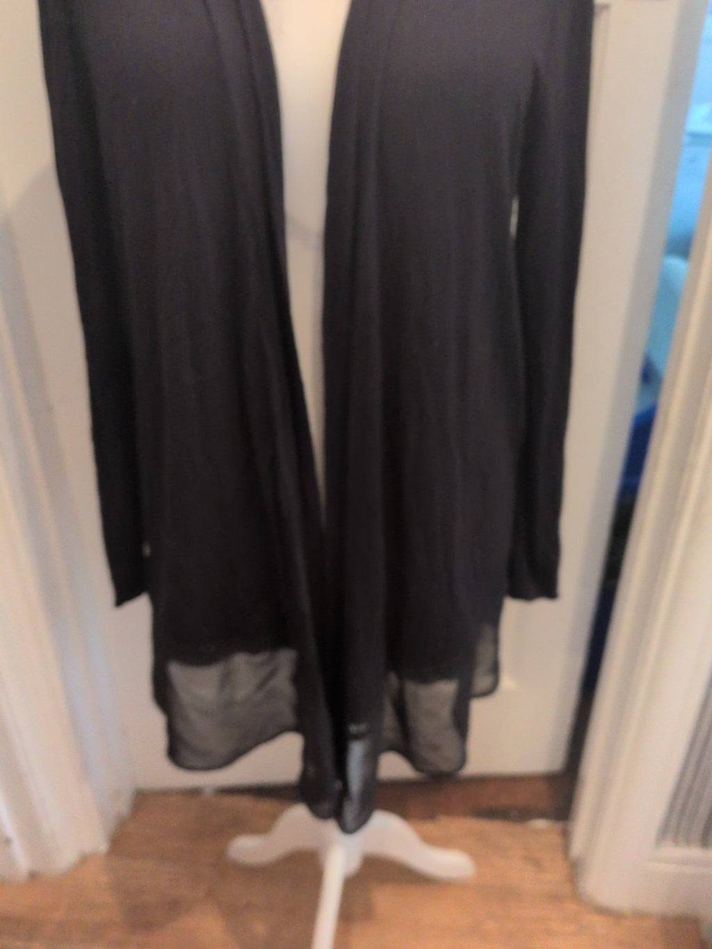 George 16 Black Open Blouse Long Sleeve