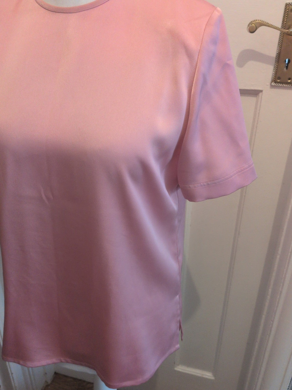 Viyella 10 Purple Padded Short Sleeve Blouse