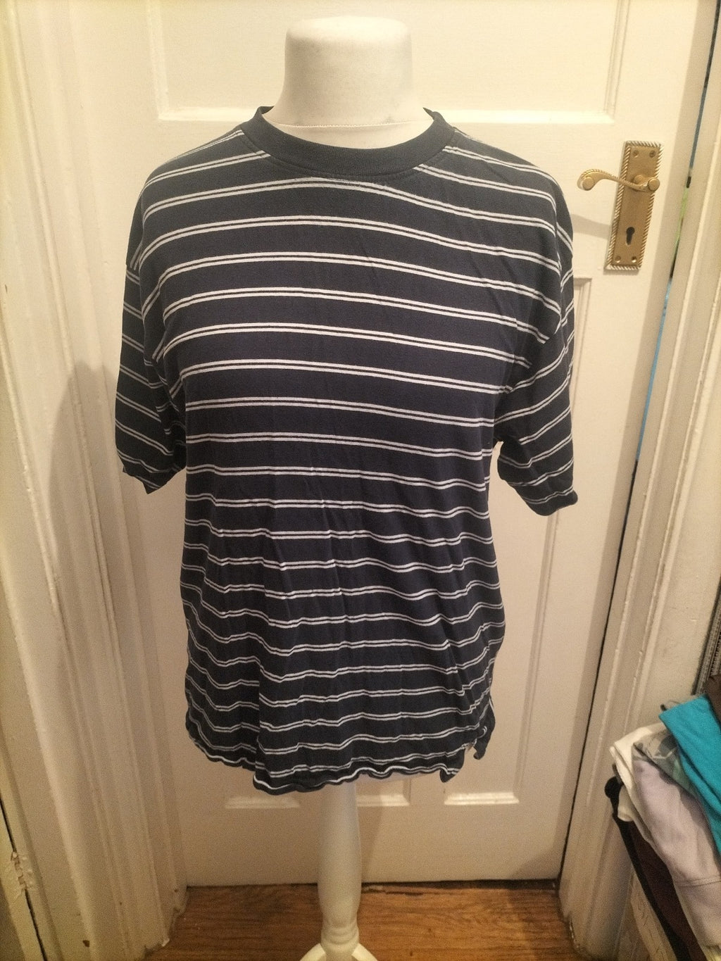 Cs Active Medium Navy Striped Short Sleeve Tshirt