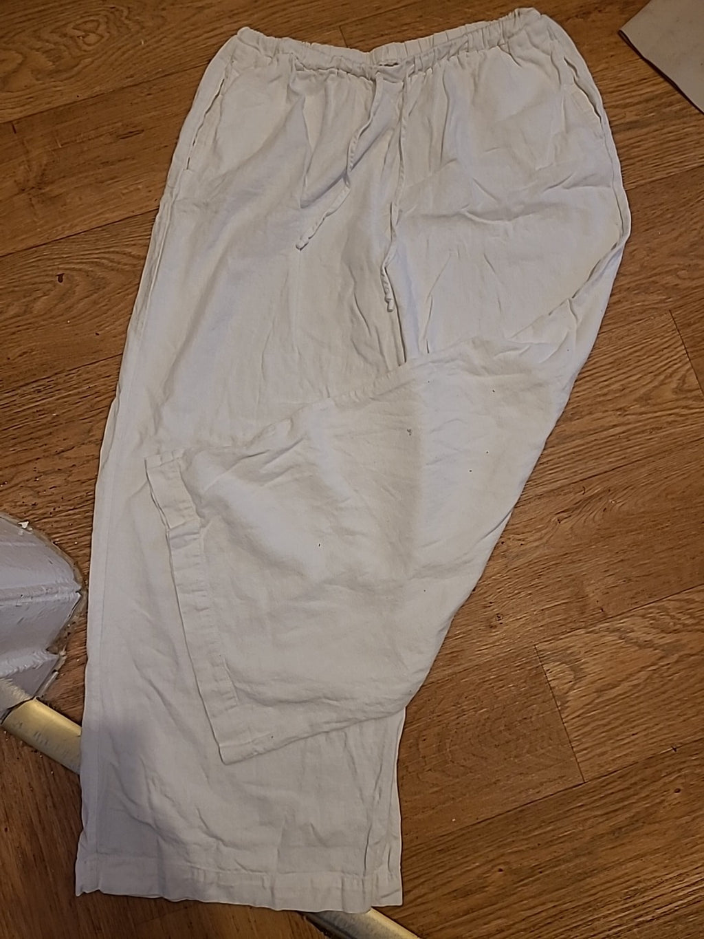 Ladies Glassons Size 12 White Elasticated Trousers