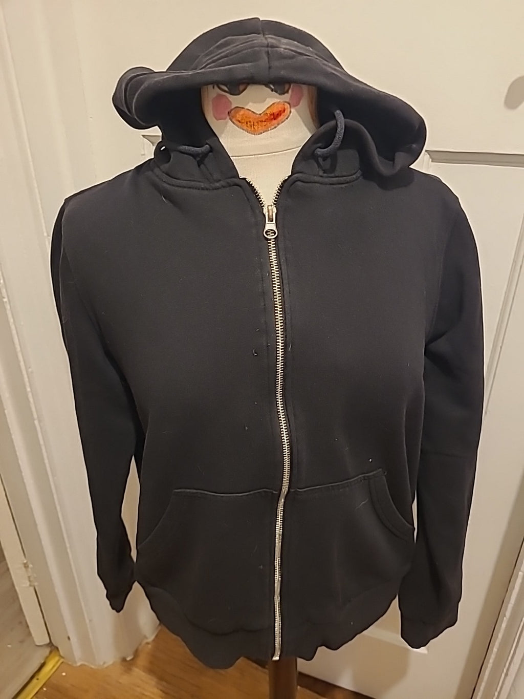 Ladies H&M Size Small Black Hoodie Zip Through