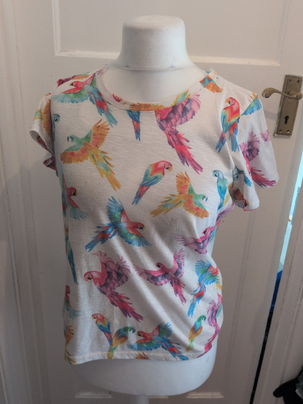 Next 12 Parrot Patterned Short Sleeve Blouse/T-shirt