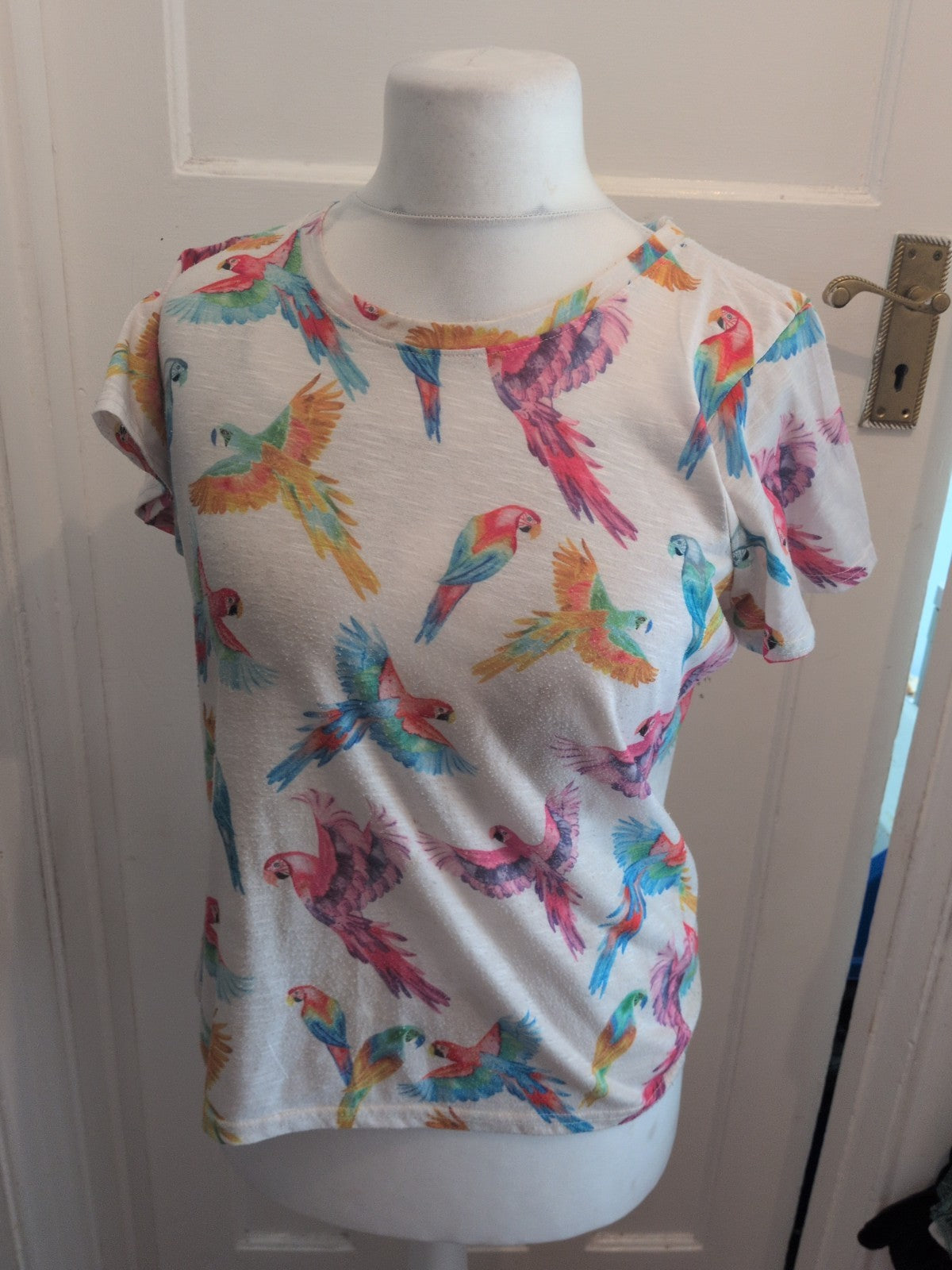 Next 12 Parrot Patterned Short Sleeve Blouse/T-shirt