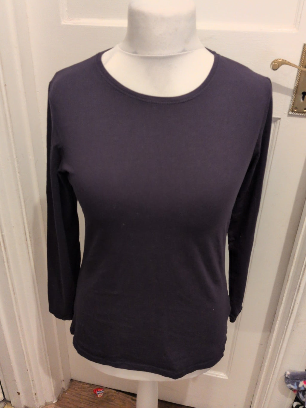 Primark Ladies Large Navy Long Sleeve Stretch Crew  Thsirt