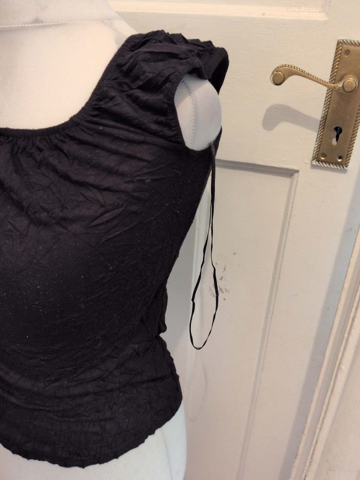 Peacocks 10 Black Elasticated Hem Short Sleeve T-shirt