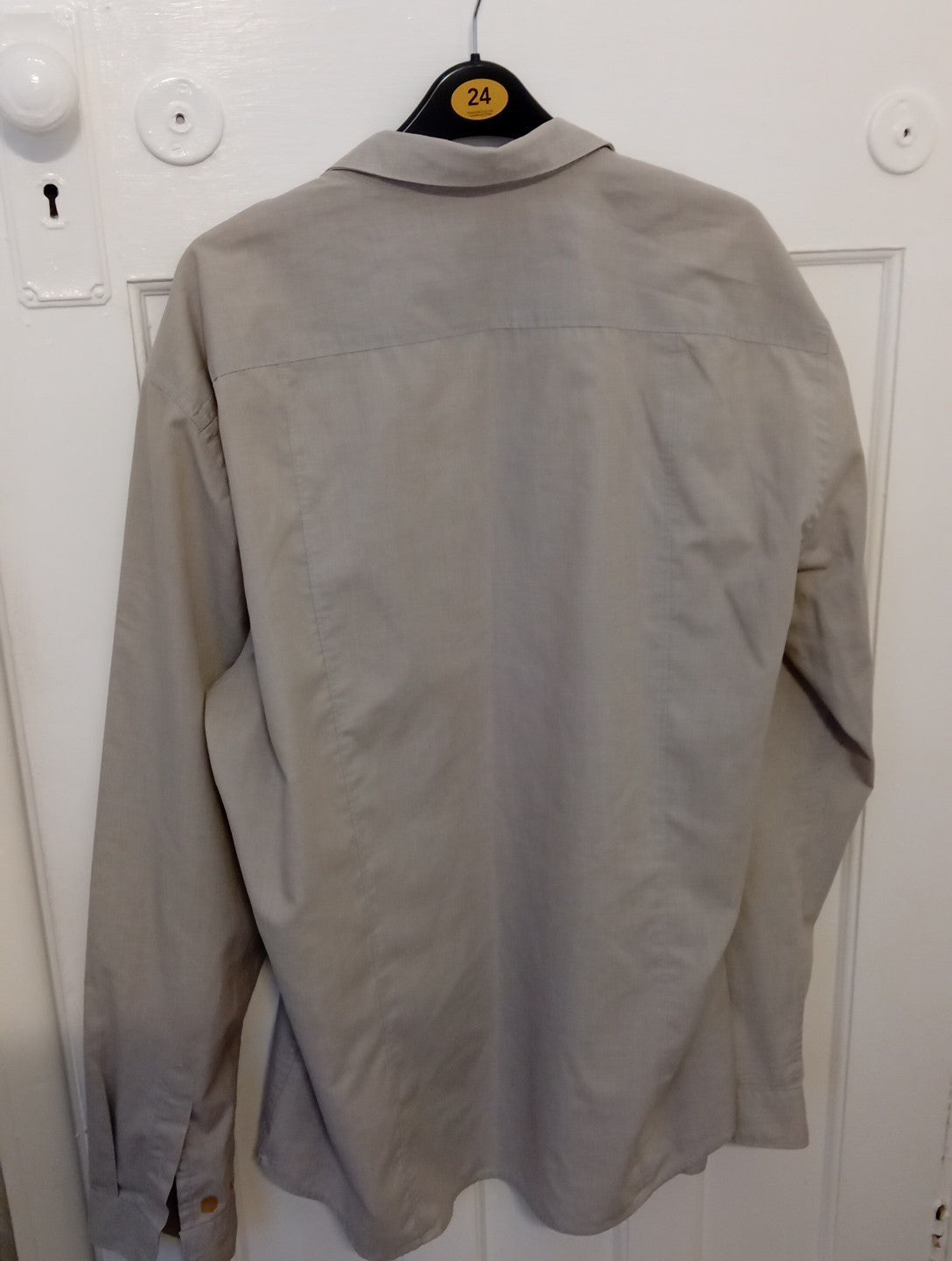 Mens Long Sleeved Shirt Beige H&M Size XL
