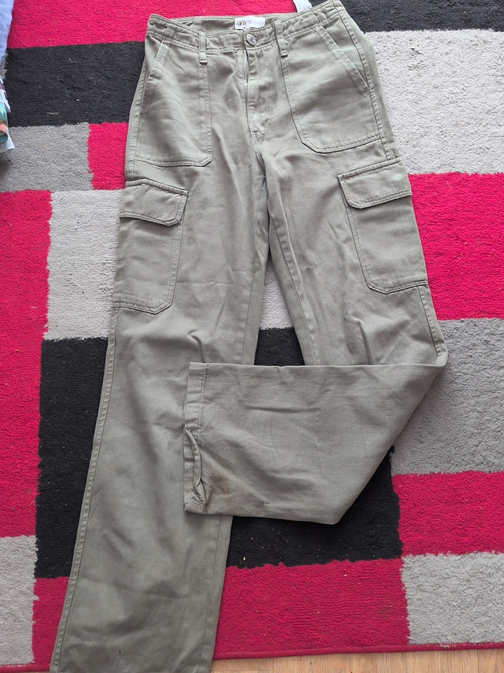 Zara EU 34 Khaki Cargo Trousers