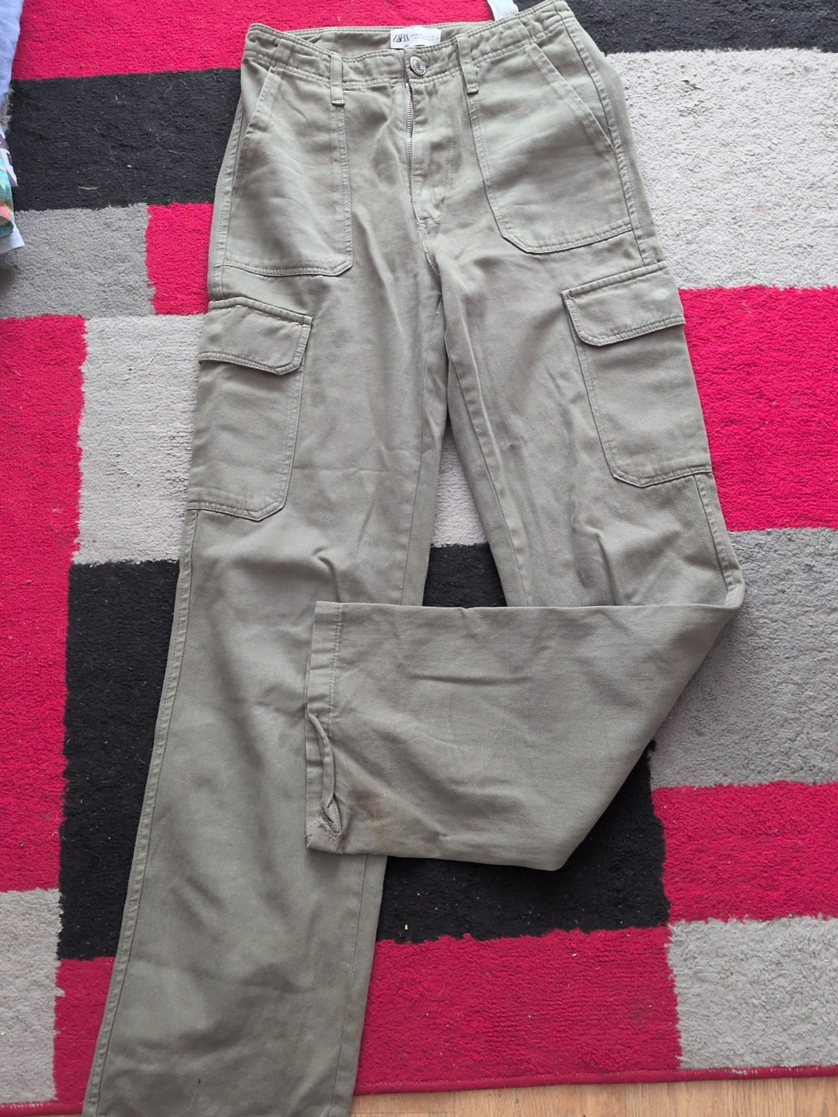 Zara EU 34 Khaki Cargo Trousers