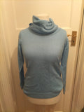 Ladies Damart Size 10-12 Blue Knit Roll Neck Lightweight Jumper