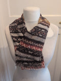 Black Red Grey Pattern Scarf