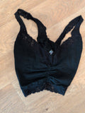 Pretty Secrets 32/34 Black Cross Cross Strap Pyjama Top