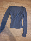 Ladies Size Small Grey V Neck Jumper