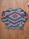 Ladies Forever21 Large Grey With Detail Long Sleeved Jumper