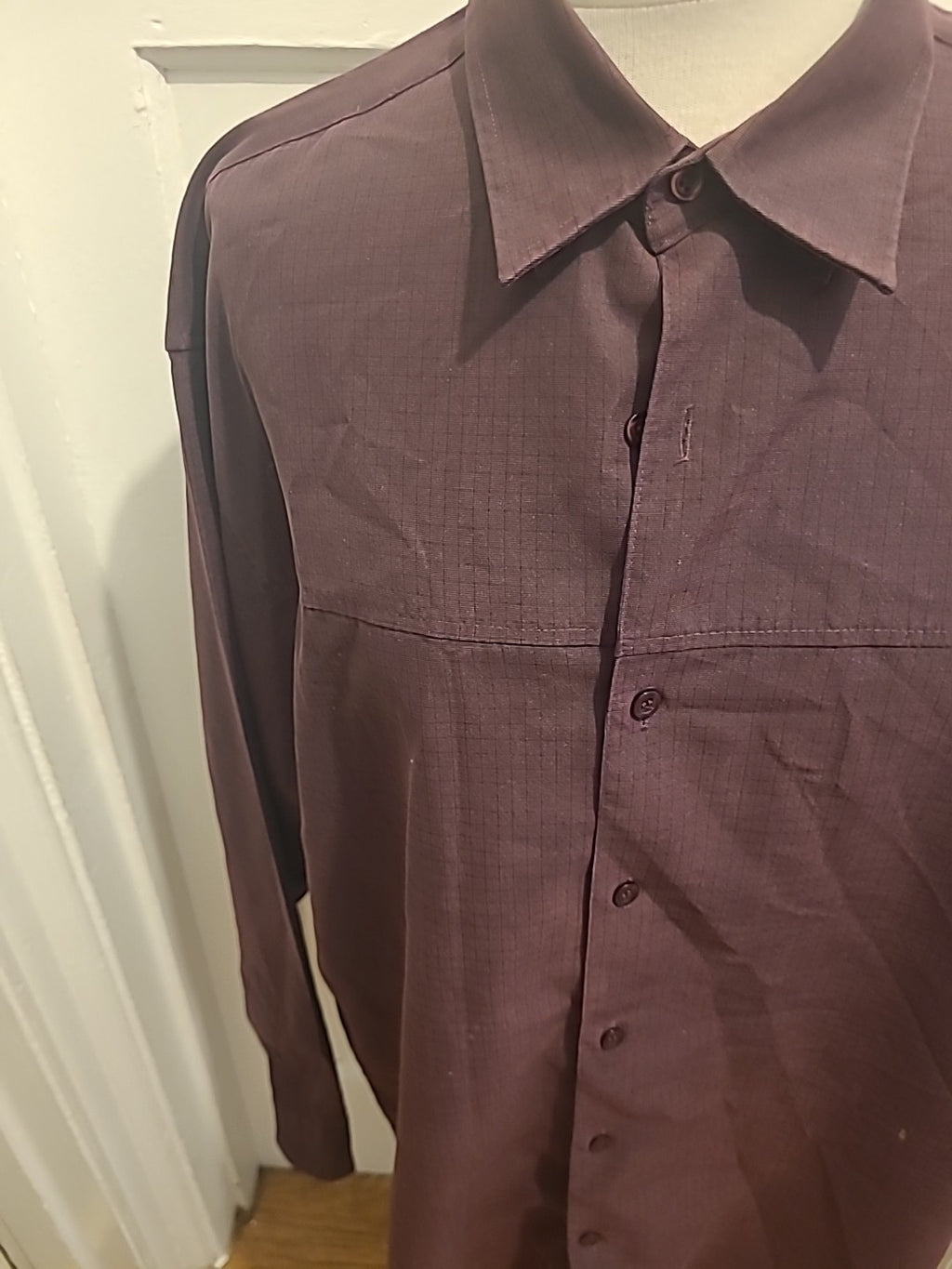 Mens Casual Club Size Large Purple Soft Touch Long Sleeved Shirt