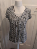 Tu 8 Black And White Short Sleeve T-shirt Blouse