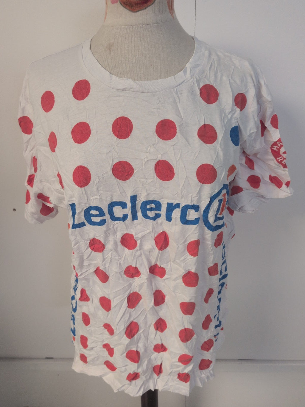 Ladies Large White With Orange Spot Short Sleeve T-shirt