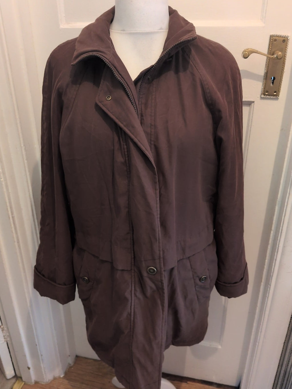 St Michael 12 Brown Zip Slight Padding Coat