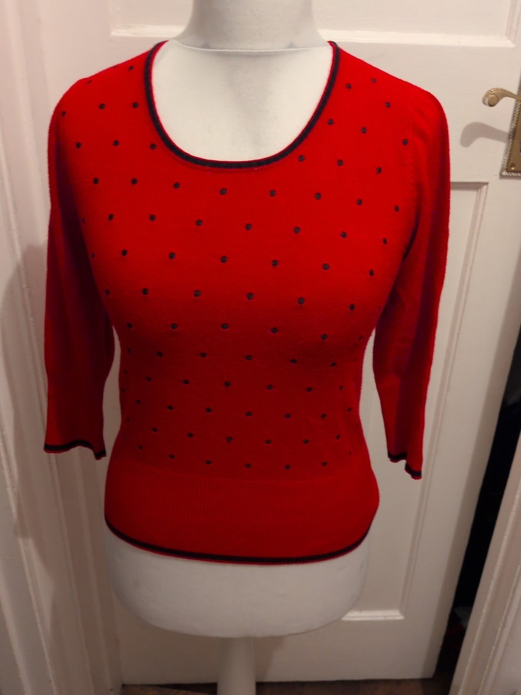 Medium Red And Black Dot Pullover Jumper