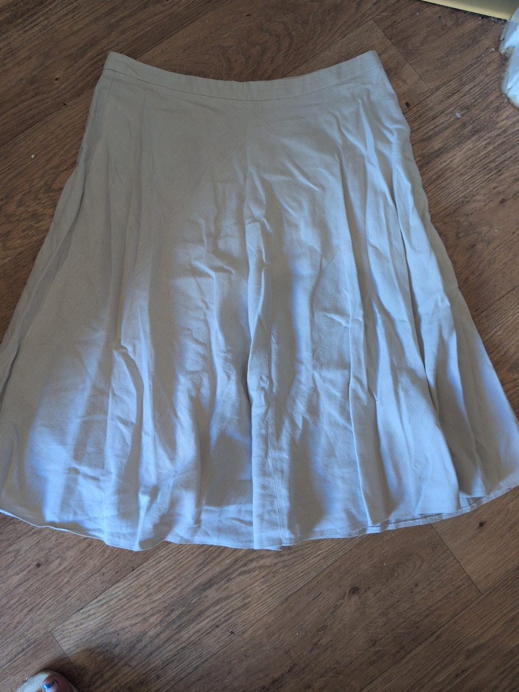 Ladies M&S Collection Size 12 Stone Knee Length Flare Skirt With Linen
