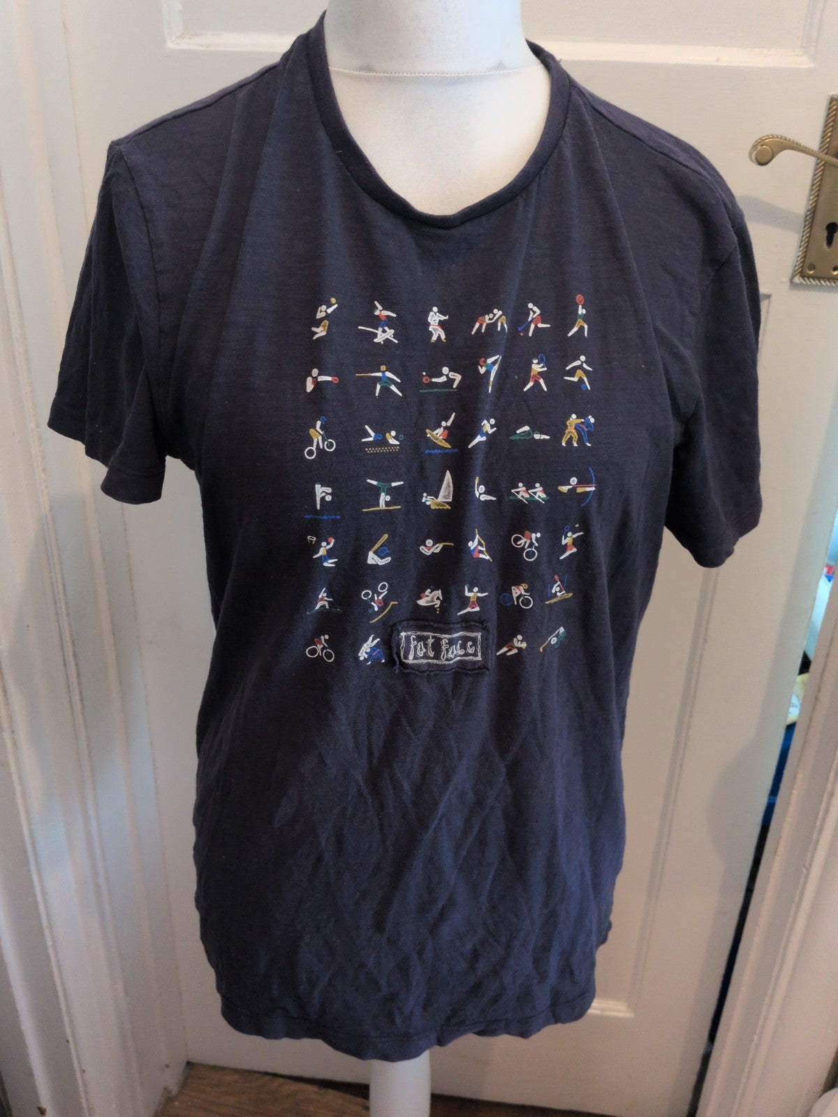 Fatface M Navy Printed Short Sleeve T-shirt