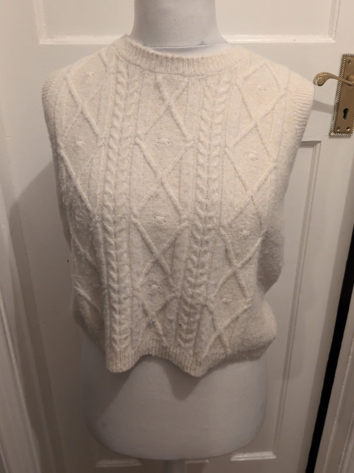 Primark Rita Ora Medium Cream Sleeveless Jumper Pullover