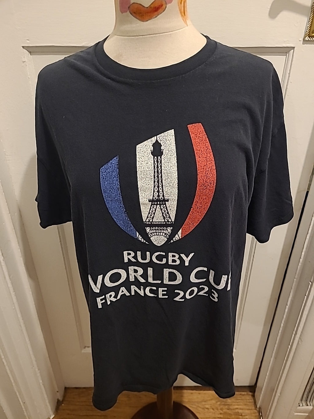 Mens Size XL Ruby World Cup France 2023 Navy Short Sleeve T-shirt