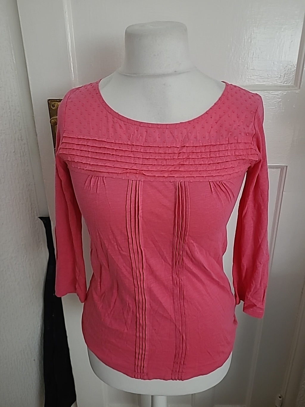 Ladies White Stuff Size 8 Pink Long Sleeve Blouse