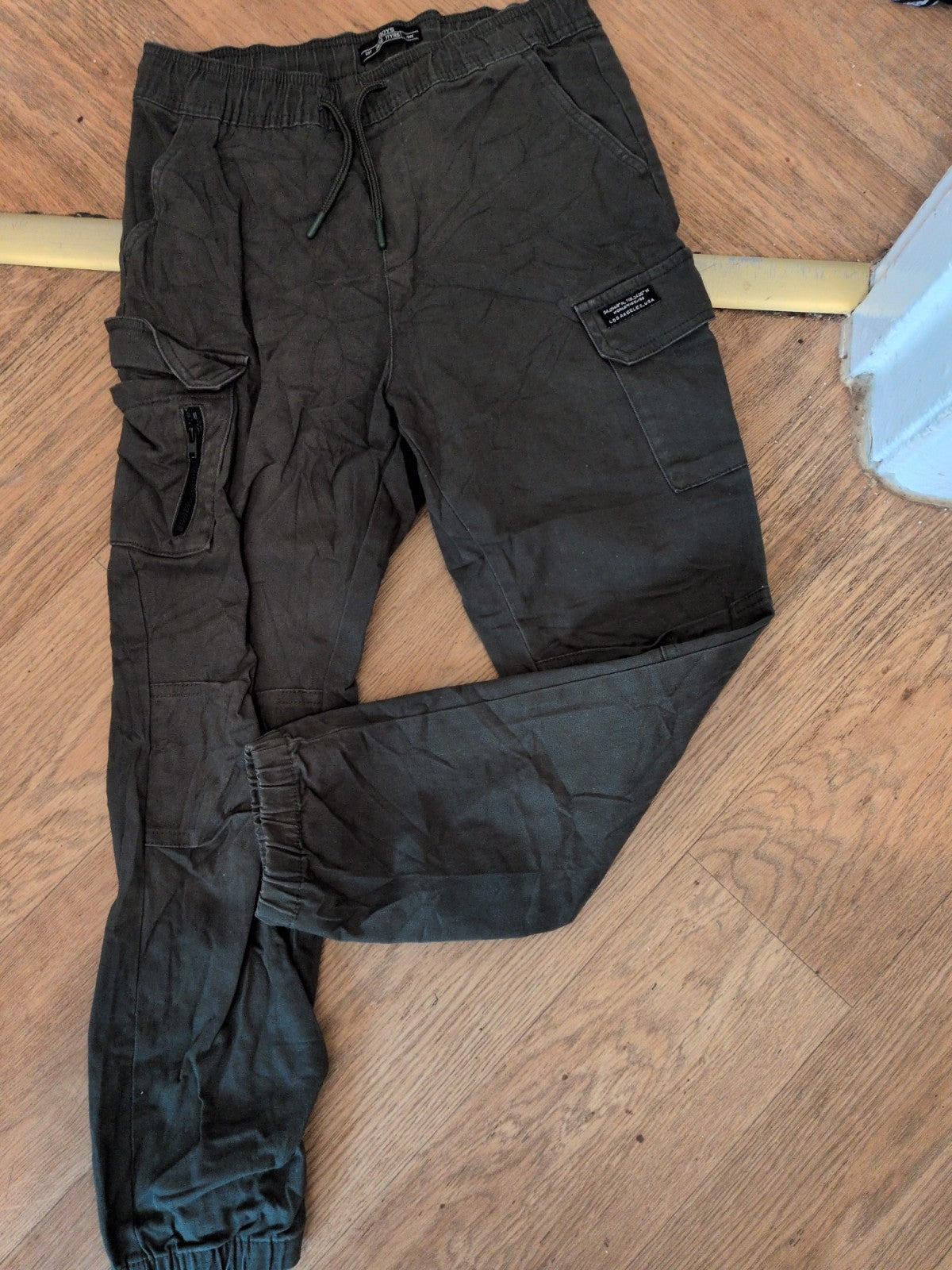 Matalan Boys 11 Years Green Elasticated Cargo Trousers