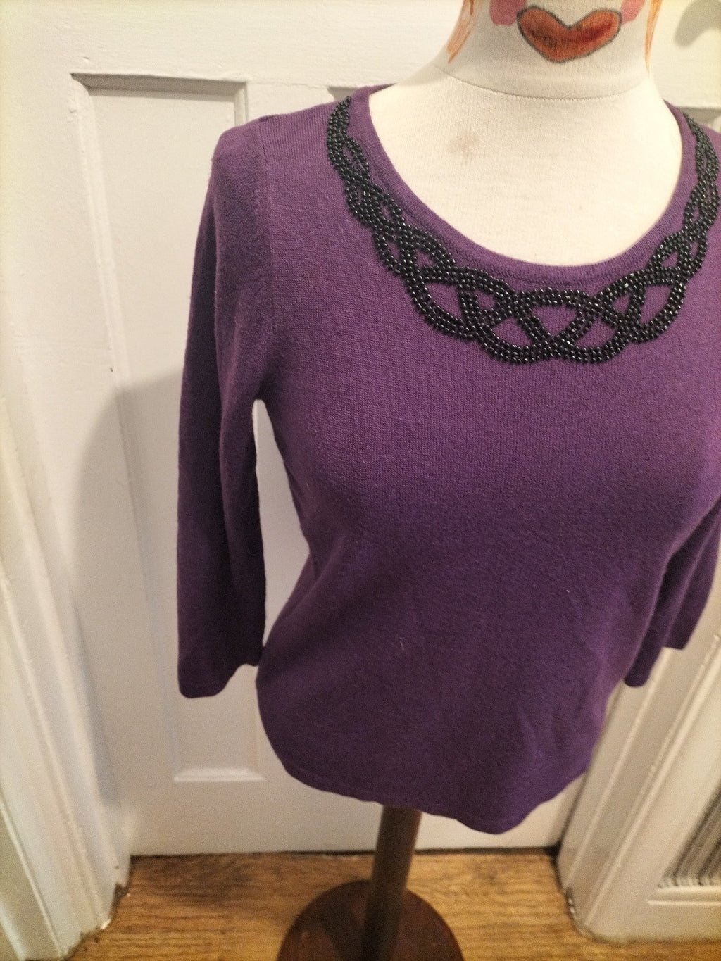 Ladies Marks And Spencer Size 8 Purple Long Sleeved Lightweight Pullover Jumper