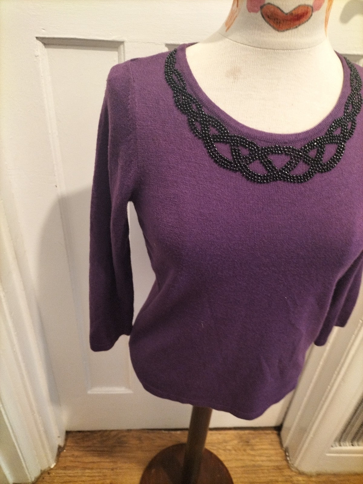 Ladies Marks And Spencer Size 8 Purple Long Sleeved Lightweight Pullover Jumper