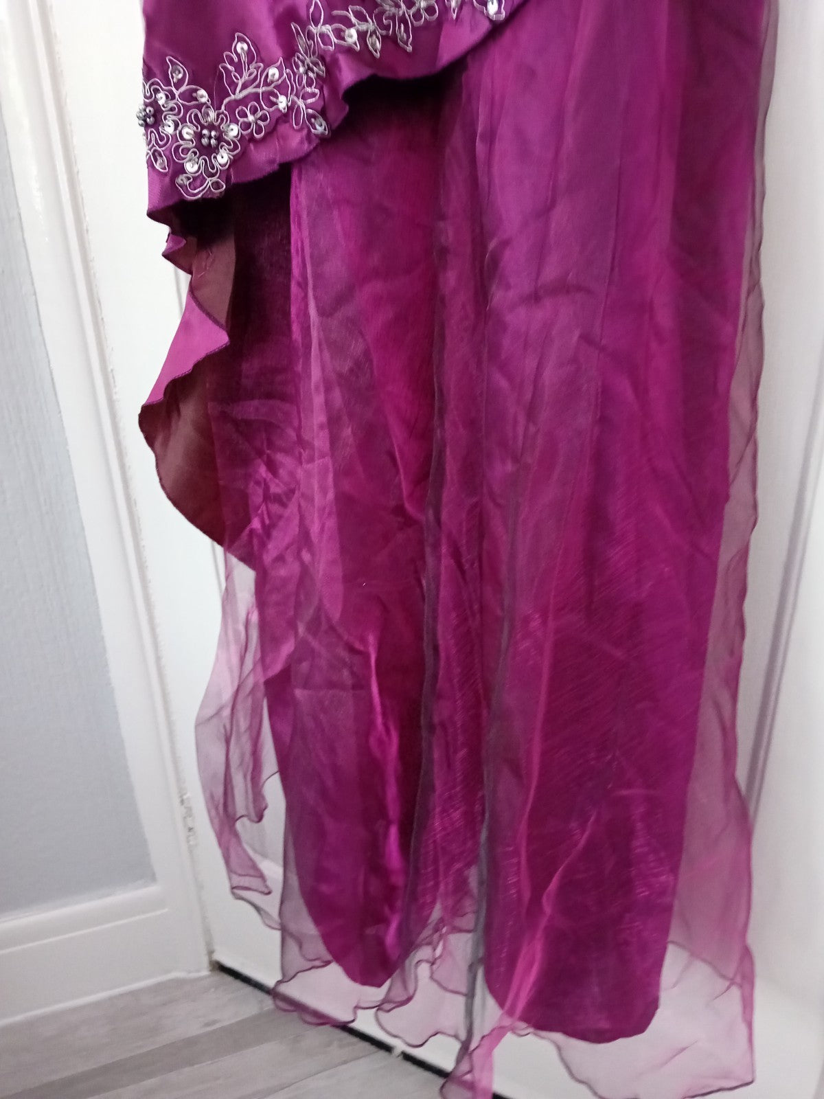 Ladies Brand New Evening Dress Size 18/20 Cherlone Purple With Diamonte...