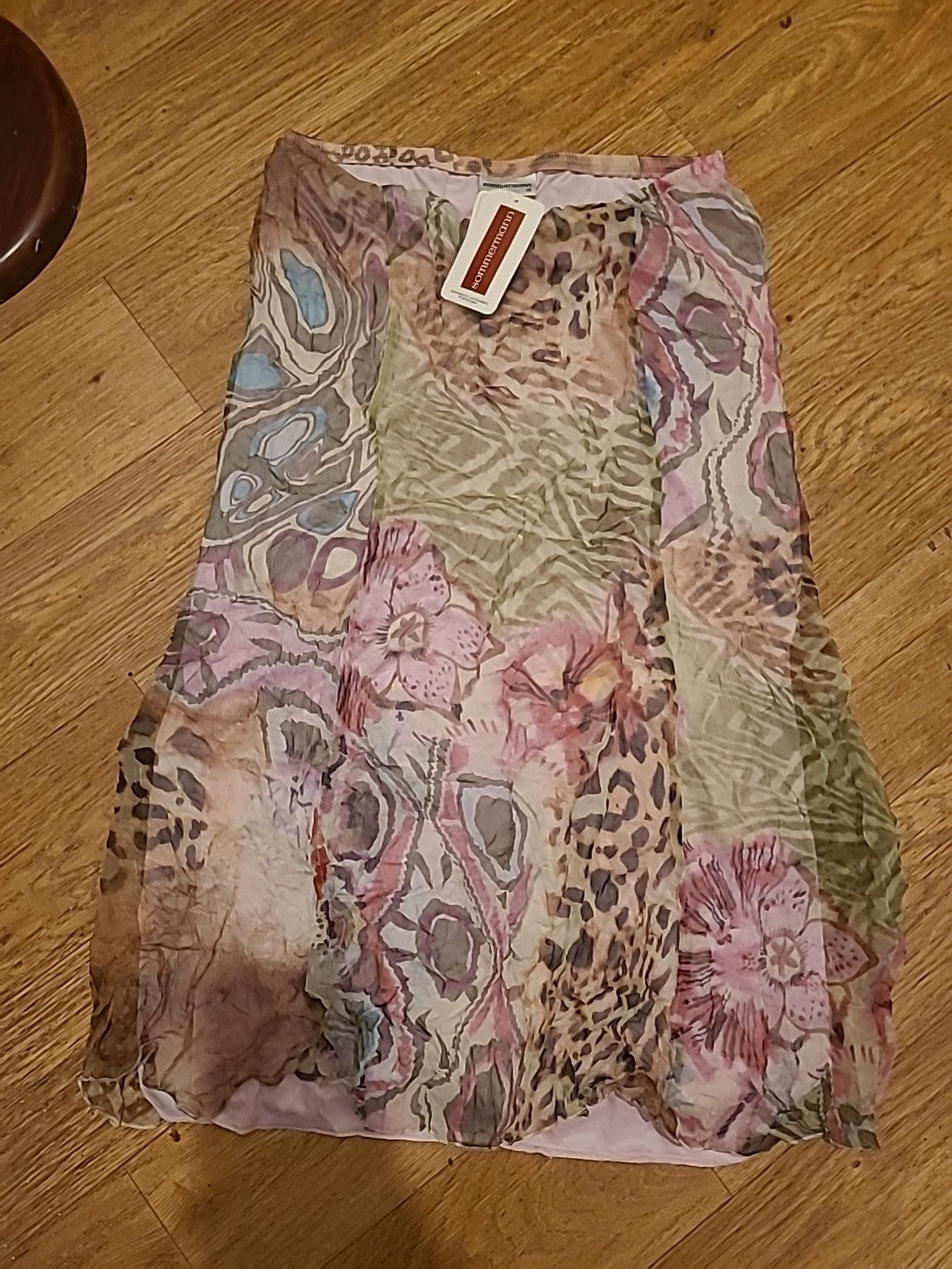 Brand New Ladies Sommerman Size Euro 40 Lined Elasticated Multicoloured Skirt