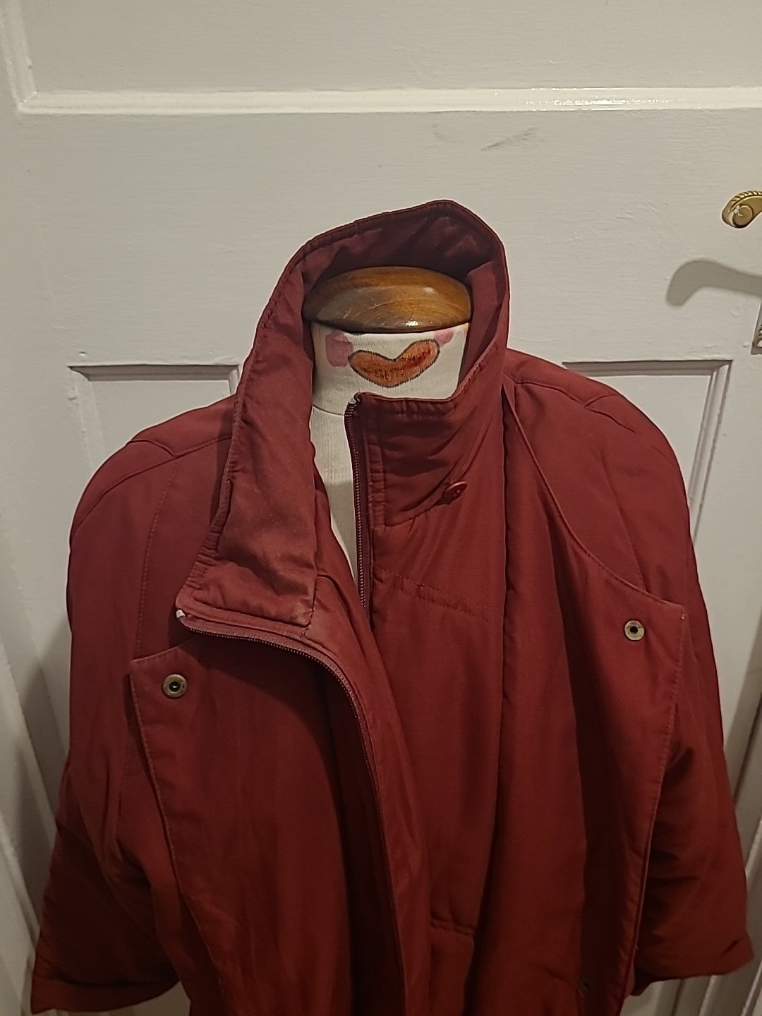 Ladies Canda Size 16 Burgundy Lined Long Sleeved Coat