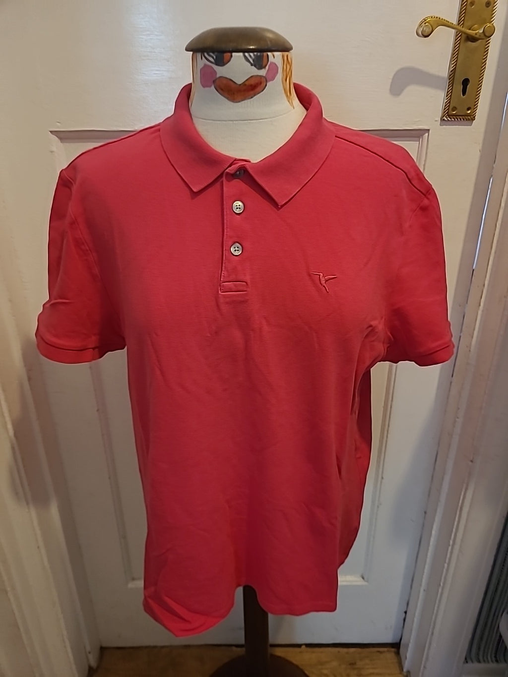 Mens F+F Size Large Pink Short Sleeved Polo Shirt