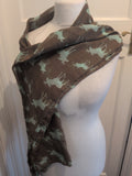Brown And Blue Reindeer Scarf