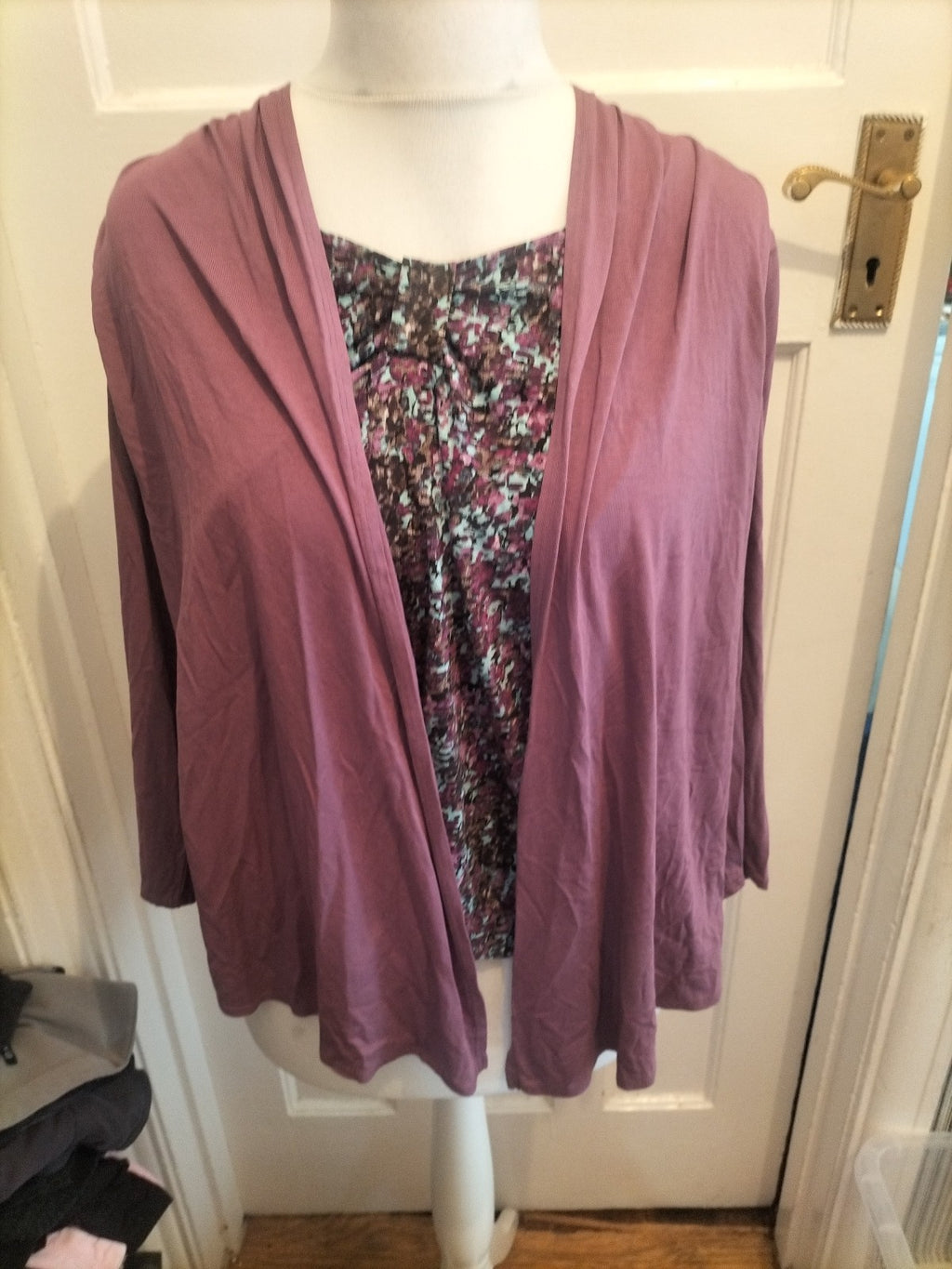 Ladies Classics 18 Multi Purple Long Sleeved Blouse