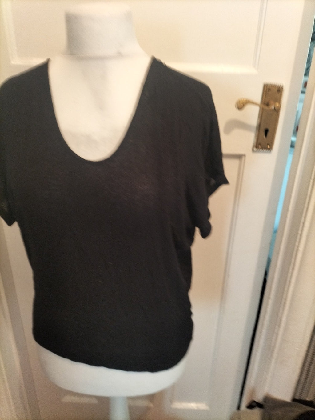 Ladies Michele Size M Black Bat Wing Blouse