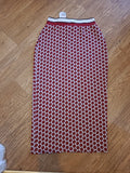 Brand New Ladies H&M Size XS  Red White Elasticated Long Pencil Skirt