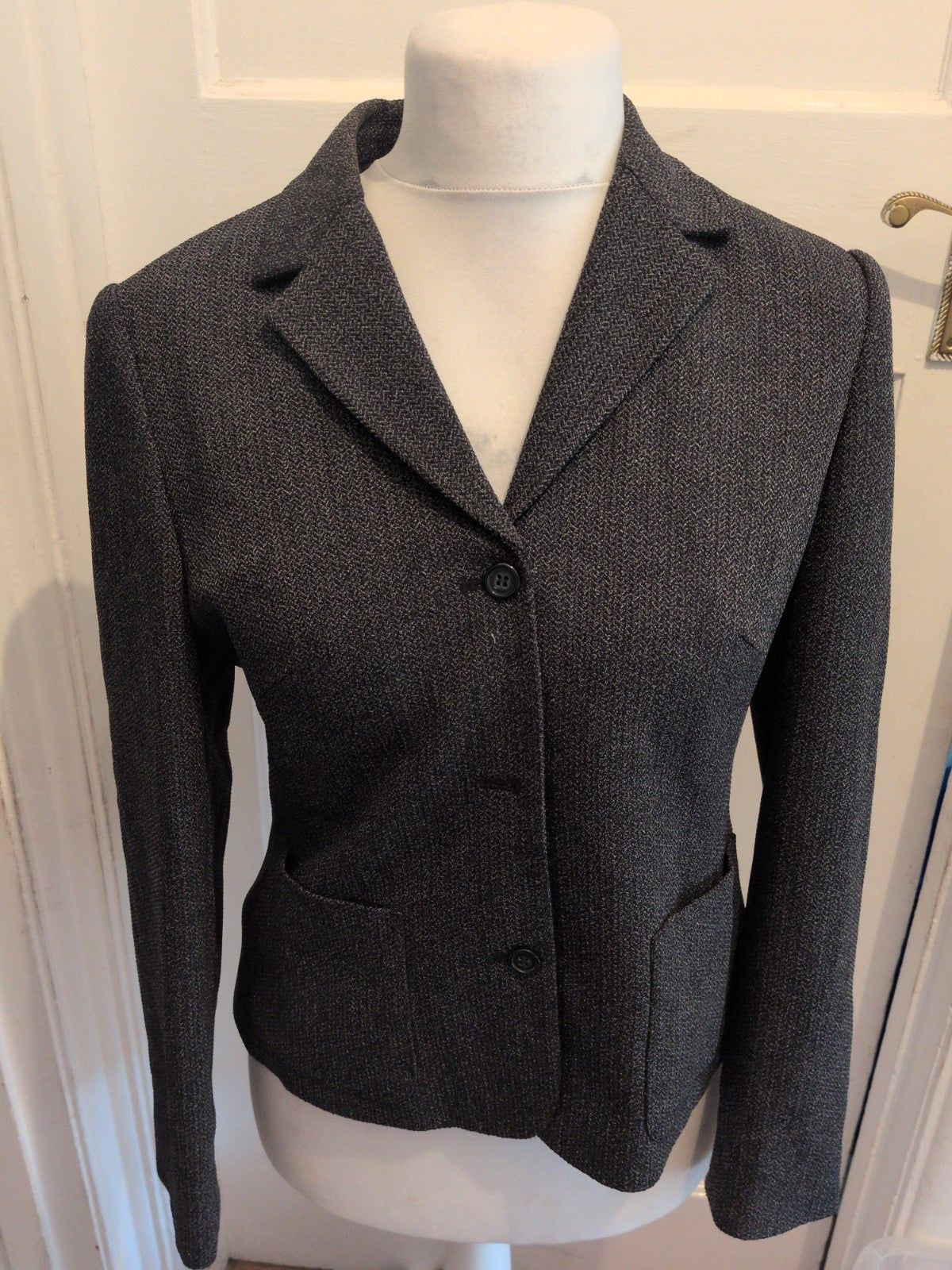 Ladies Next 14 Grey Flecked Lined Padded Blazer