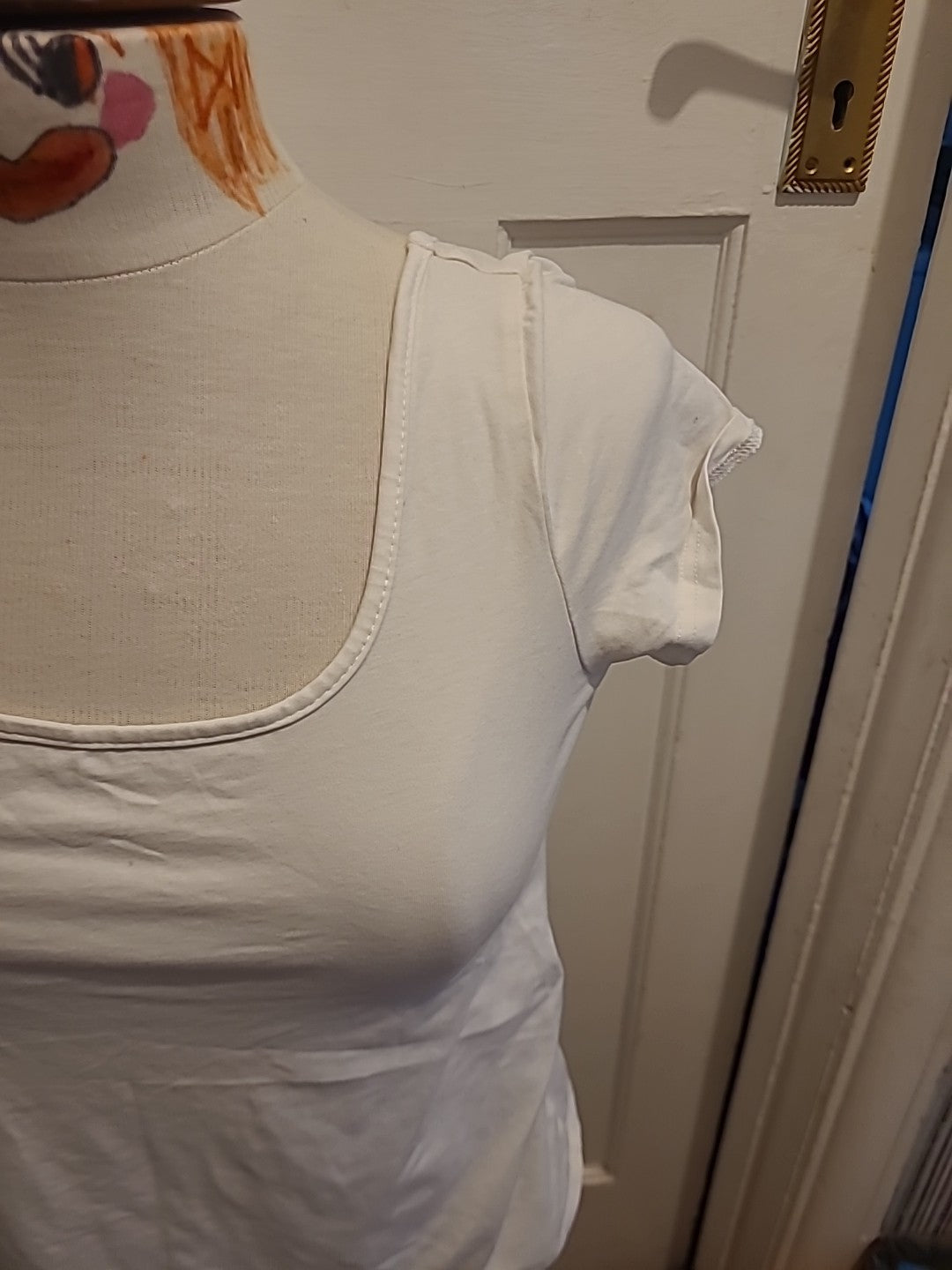 Ladies Shein Medium White Cap Sleeved Tshirt