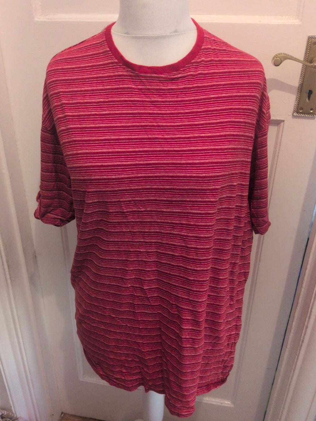 James Pringle 2XL Red Stripey Short Sleeve T-shirt