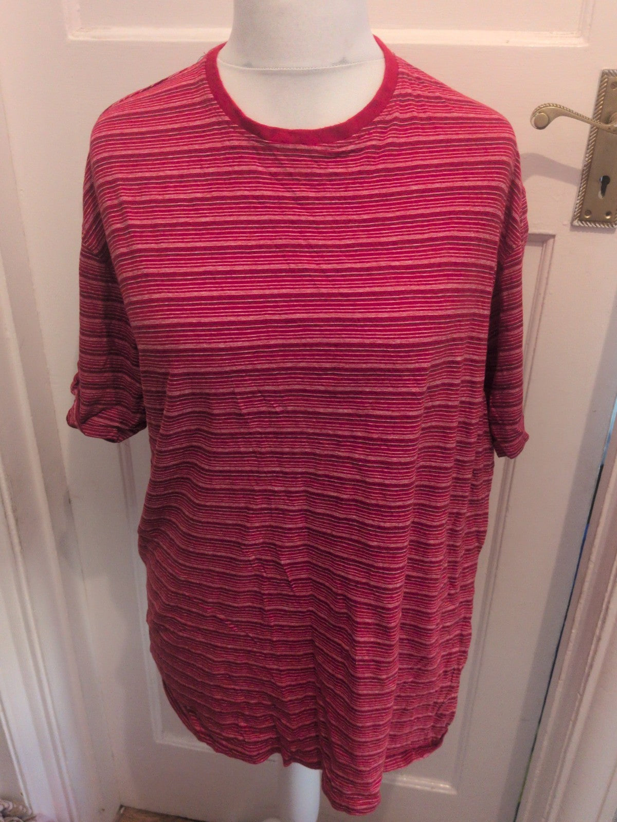 James Pringle 2XL Red Stripey Short Sleeve T-shirt
