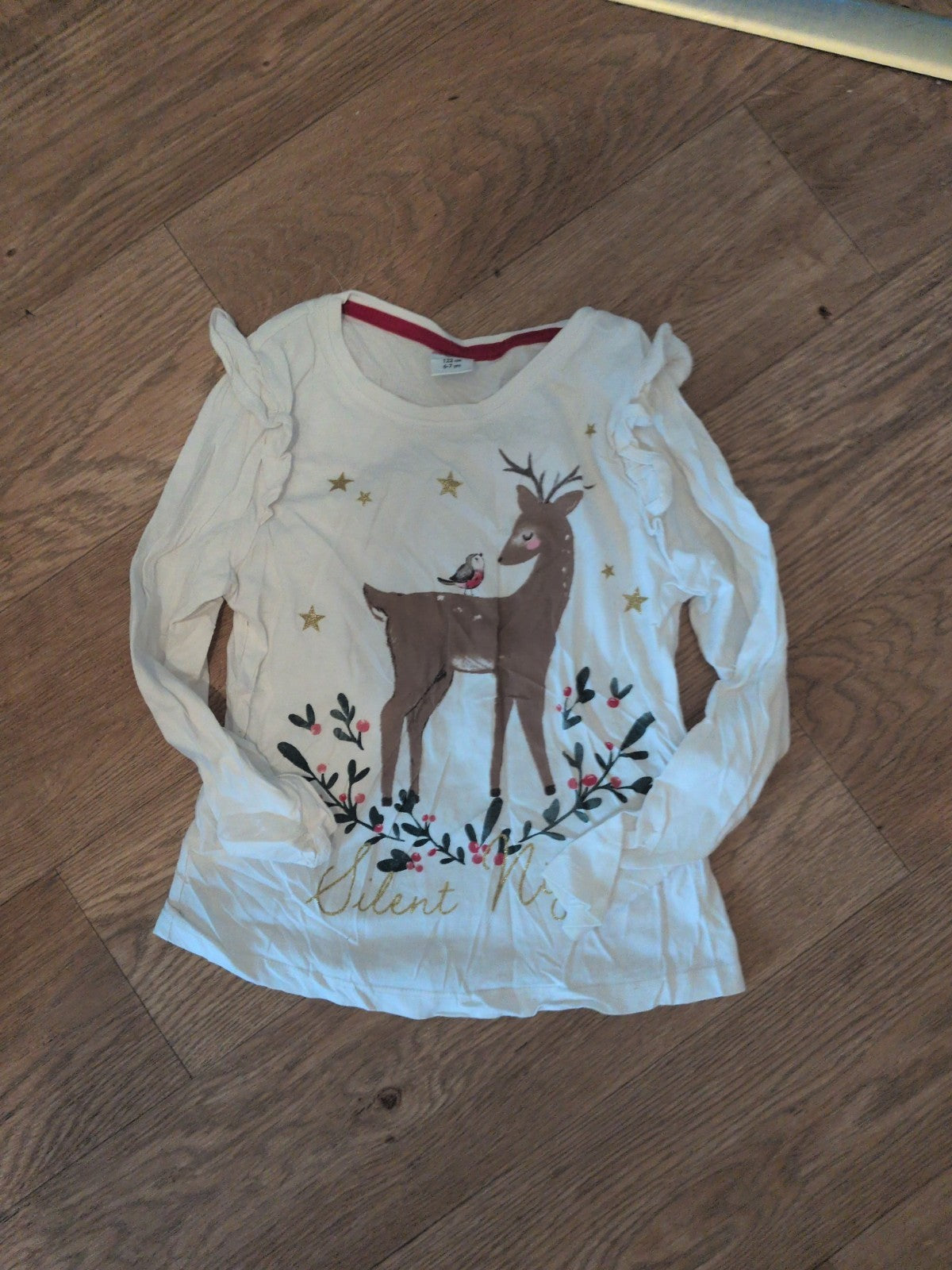 Little Kids 6-7 Years Reindeer Pyjamas Top
