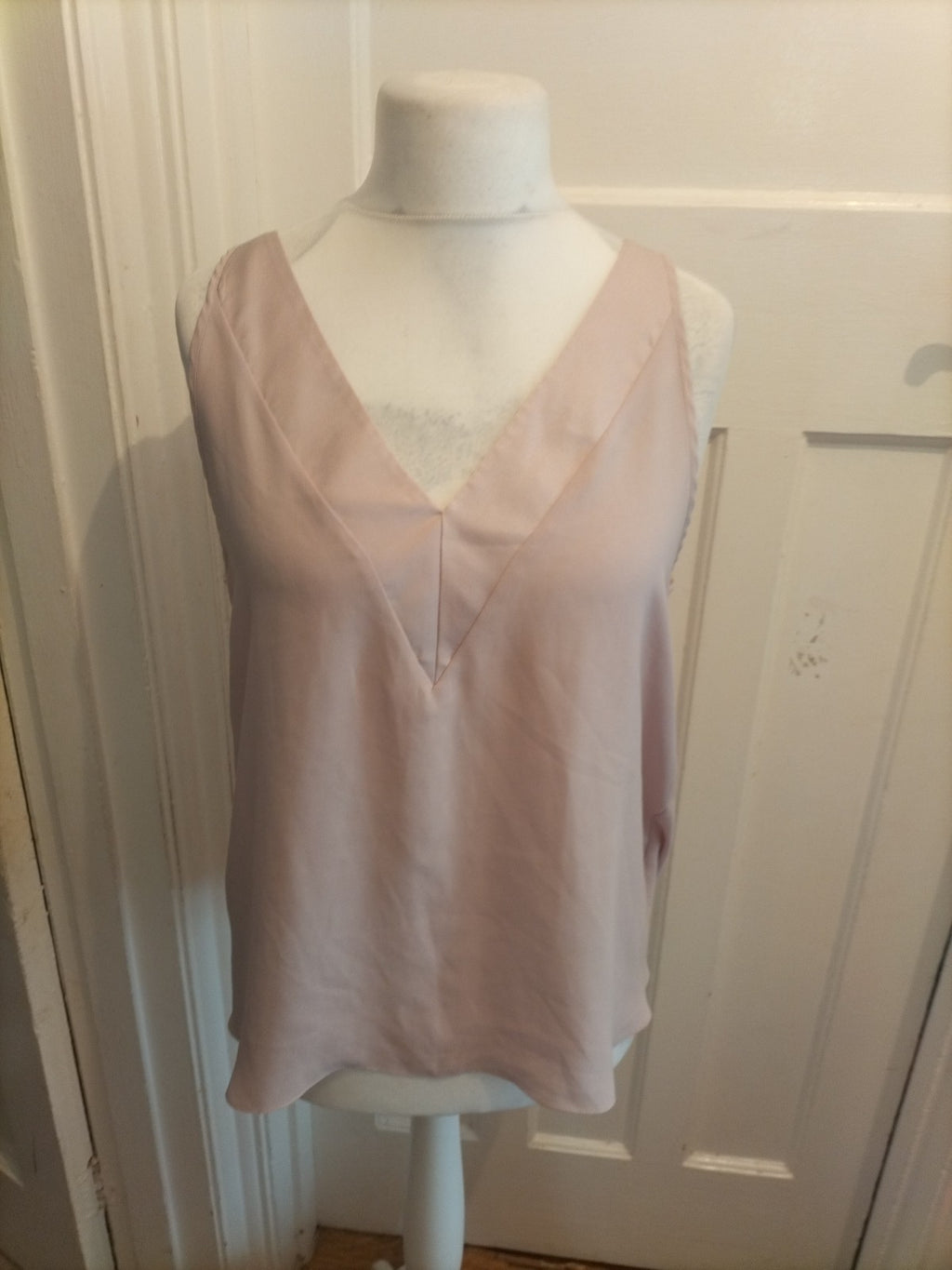 River Island 14 Natural V Neck Sleeveless Blouse