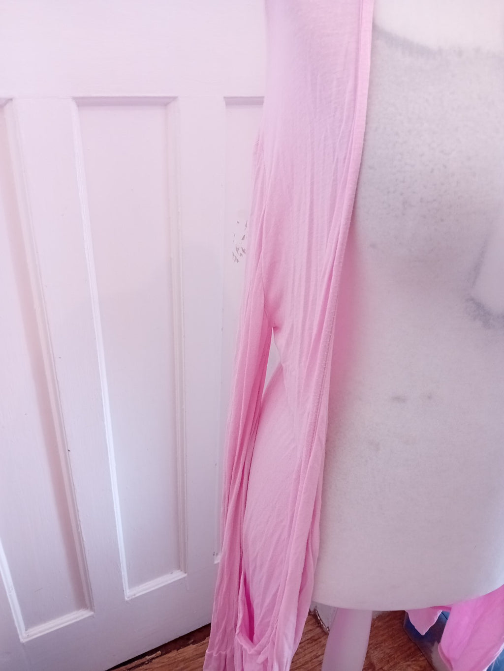 Liquid Medium Pink Long Sleeve Open Blouse
