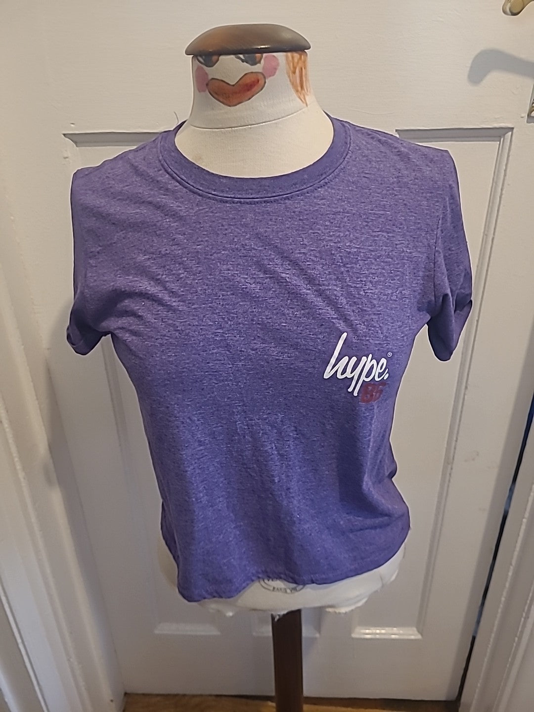 Ladies Hype Size 6 Purple Short Sleeved Tshirt