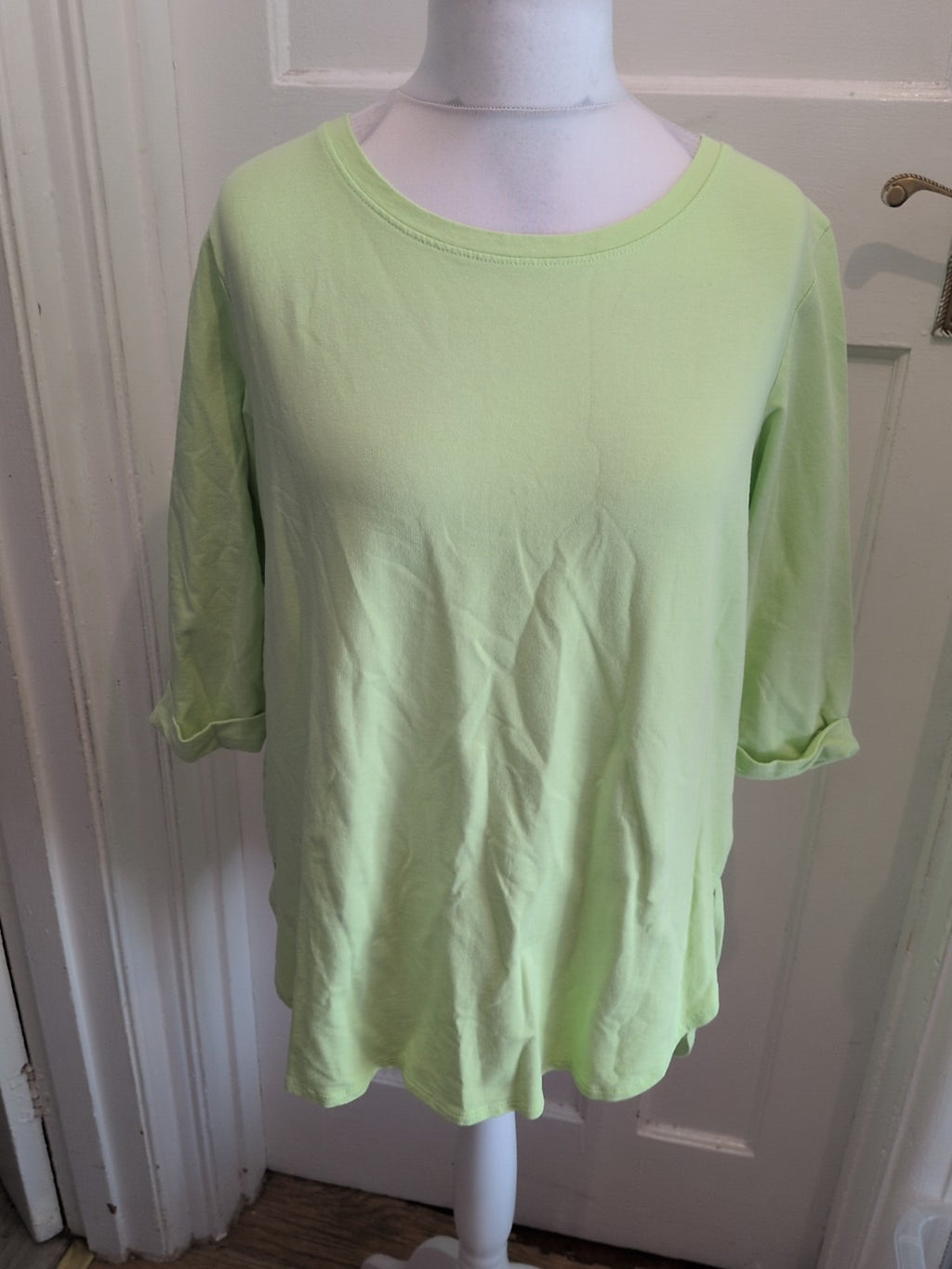 Beloved 3XL Lime 3/4 Sleeve Blouse