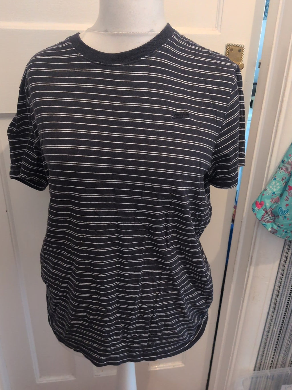 Superdry Oxford Street Large Navy White Stripe Short Sleeve T-shirt