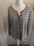 Ladies Papaya Size 20 Grey Fleck Stripe Long Sleeve Blouse