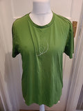 Mens Size L Green With White Leaf Short Sleeved Tshirt